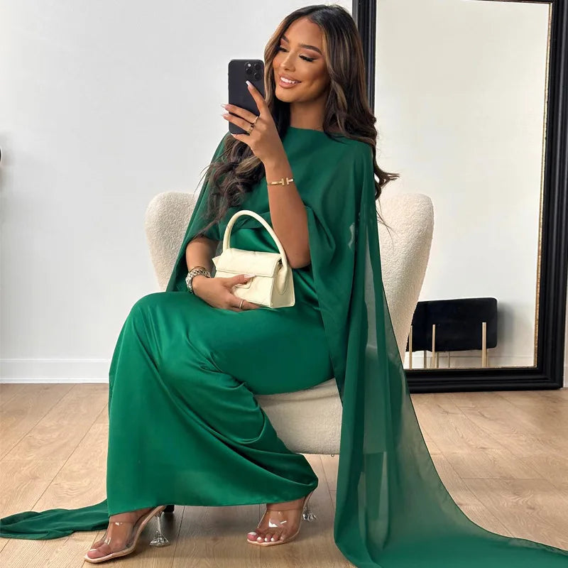 Robe Longue Élégante en Satin pour Femmes