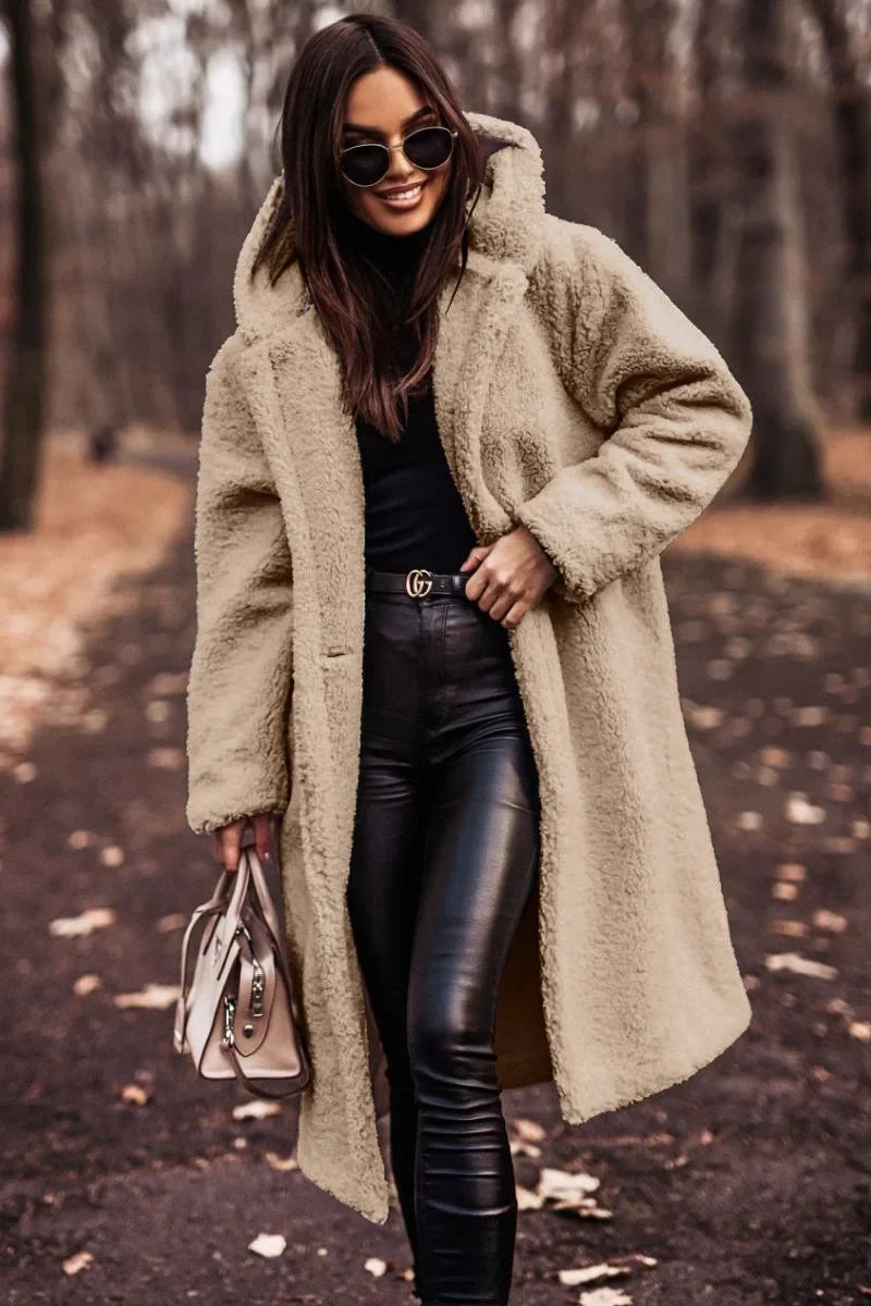 Élégant Manteau Long à Capuche pour Femmes