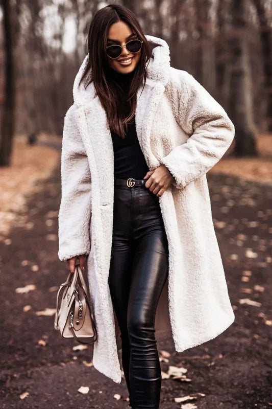 Élégant Manteau Long à Capuche pour Femmes
