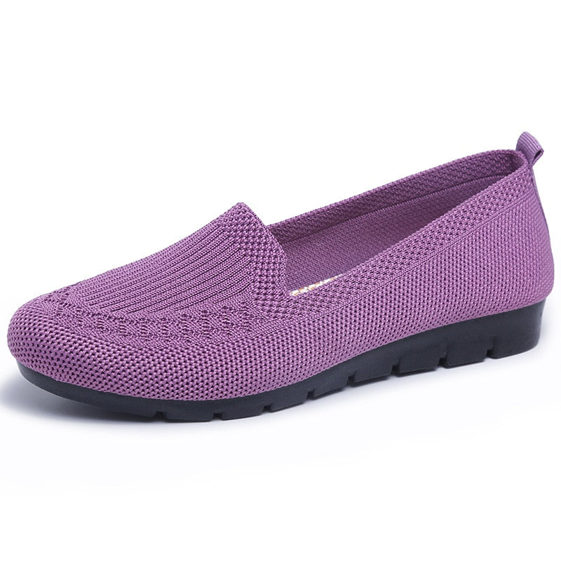 Chaussures à enfiler en textile tricoté avec semelle souple