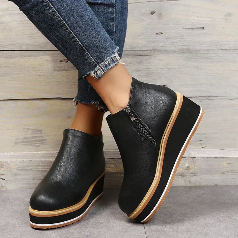 Bottines Élégantes avec Zipper pour Femmes