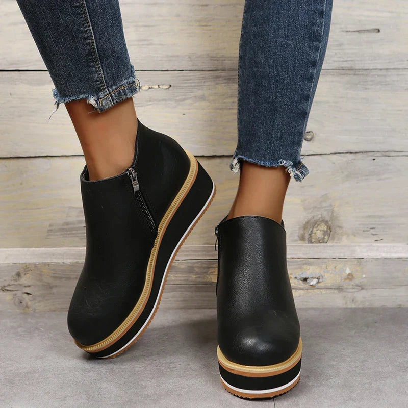 Bottines Élégantes avec Zipper pour Femmes