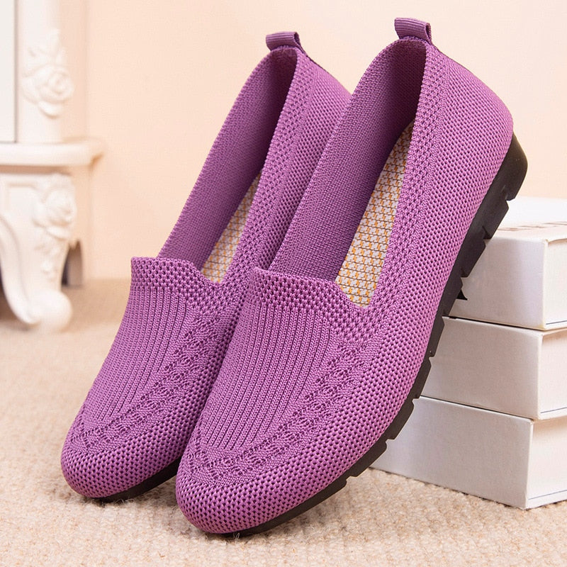 Chaussures à enfiler en textile tricoté avec semelle souple