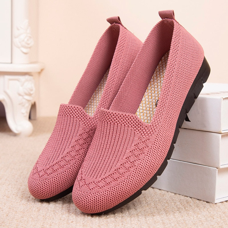 Chaussures à enfiler en textile tricoté avec semelle souple