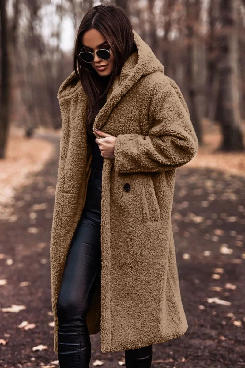 Élégant Manteau Long à Capuche pour Femmes
