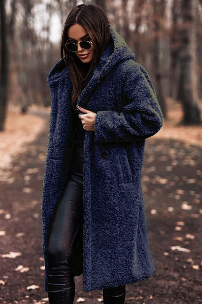 Élégant Manteau Long à Capuche pour Femmes