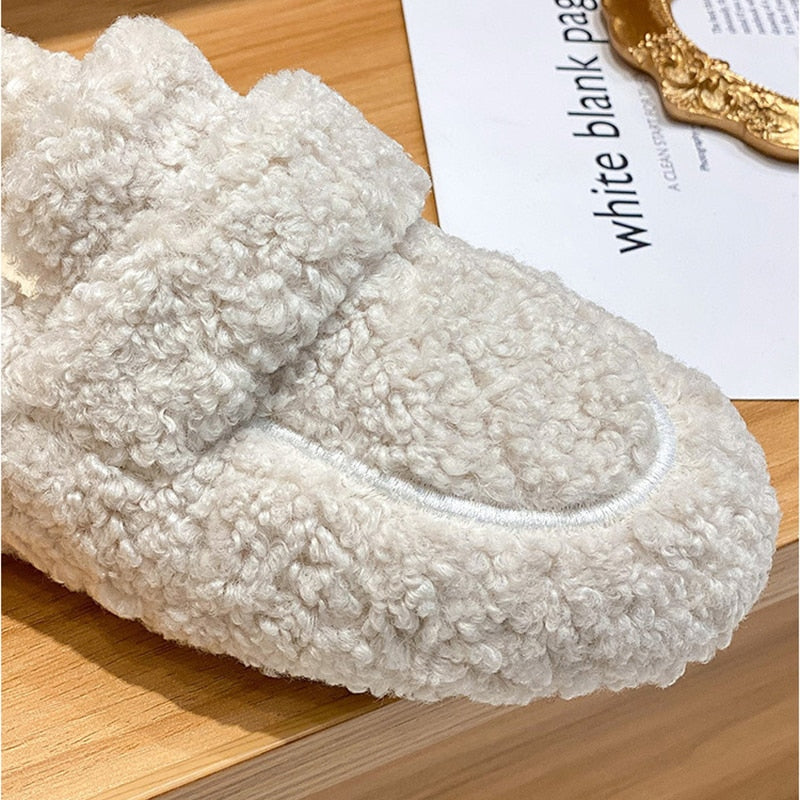 Chaussons Confortables en Mouton pour Femmes