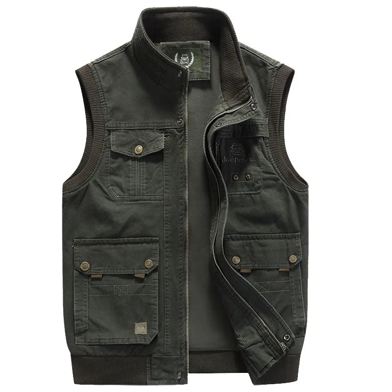 Gilet d'extérieur vintage avec poches pour hommes