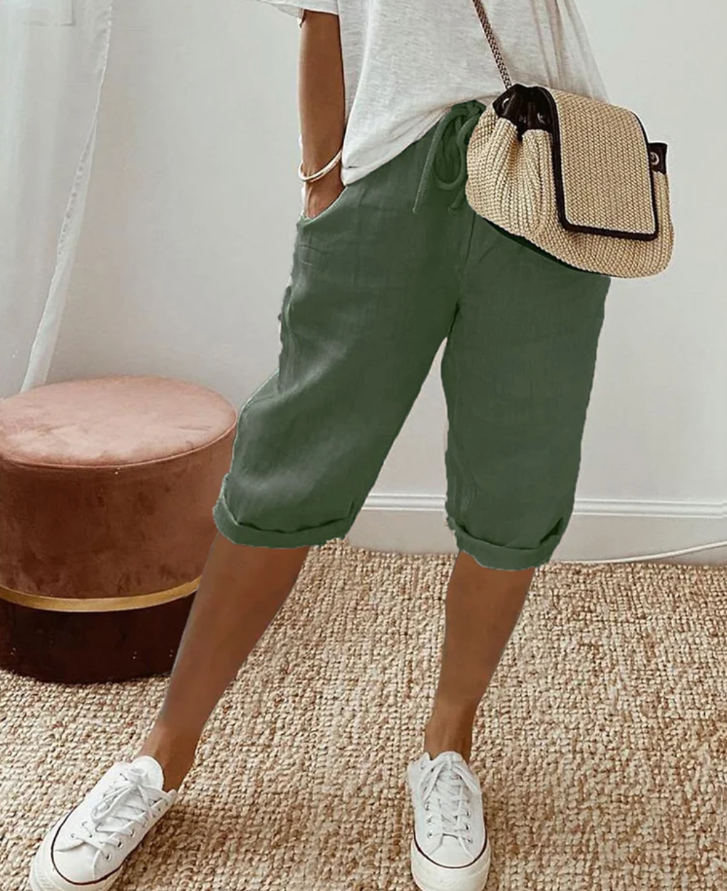 Short Élégant en Lin pour Femmes