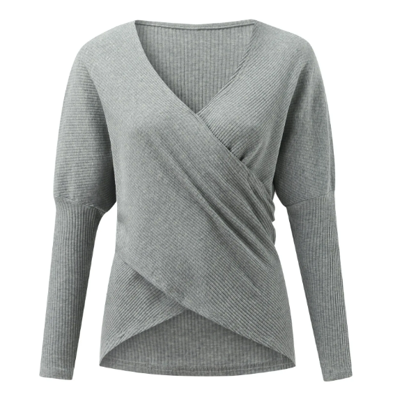 Pull Croisé à Col en V pour Femmes