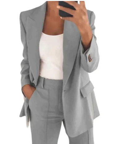 Ensemble blazer avec veste et pantalon pour femme