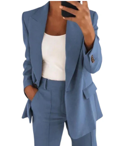 Ensemble blazer avec veste et pantalon pour femmes