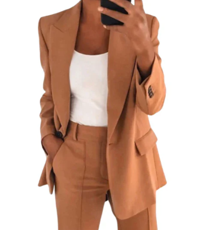 Ensemble blazer avec veste et pantalon pour femme