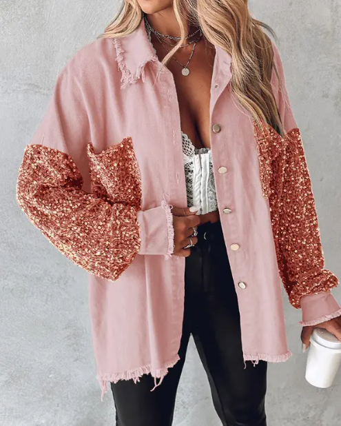 Veste en sequins contrastés pour femmes