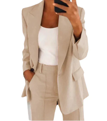 Ensemble blazer avec veste et pantalon pour femmes