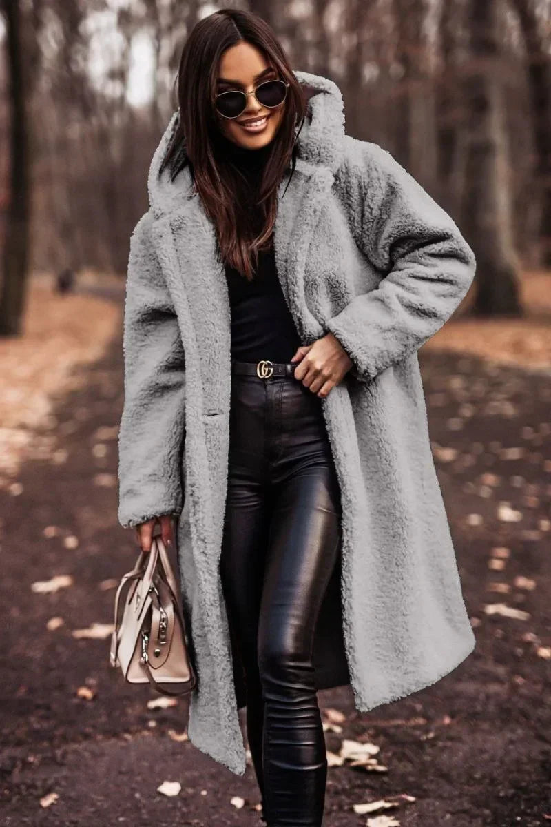 Élégant Manteau Long à Capuche pour Femmes
