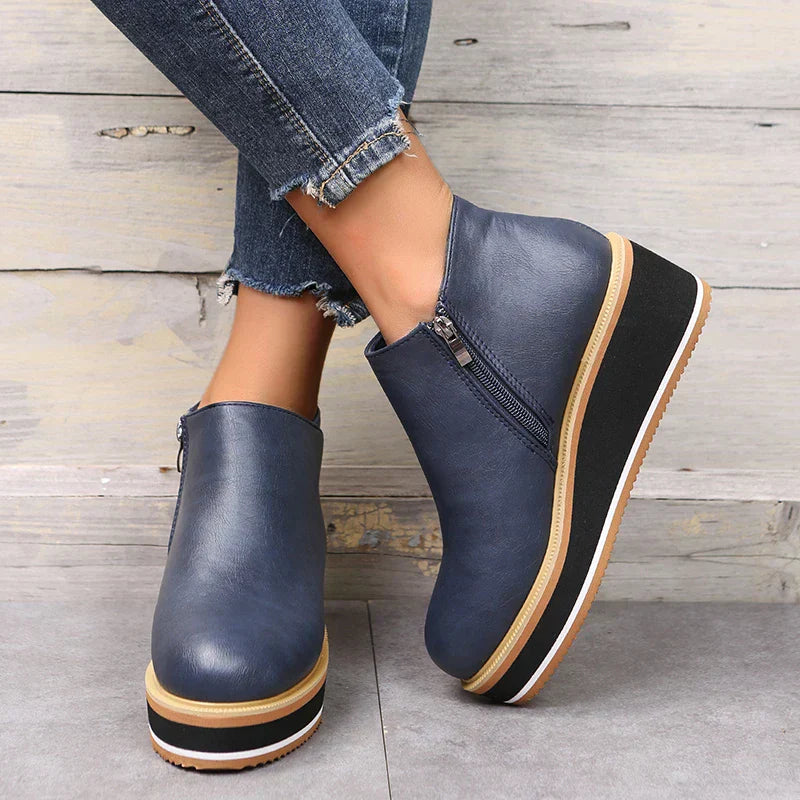 Bottines Élégantes avec Zipper pour Femmes