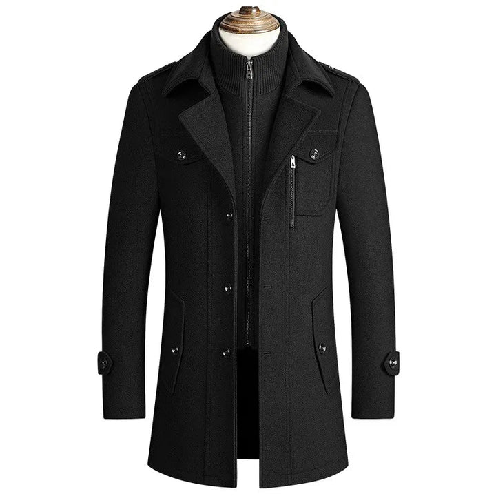 Trench-coat à col ouvert pour hommes