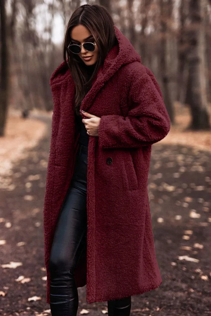 Élégant Manteau Long à Capuche pour Femmes