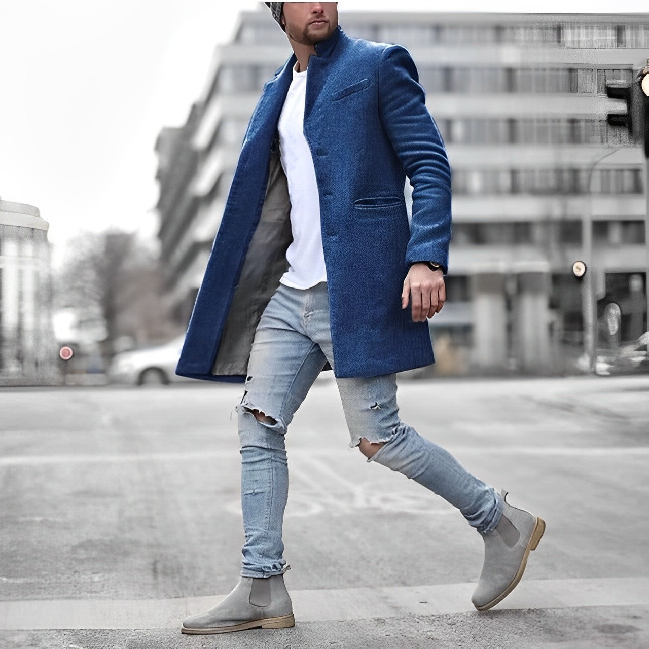 Manteau Élégant en Laine pour Hommes