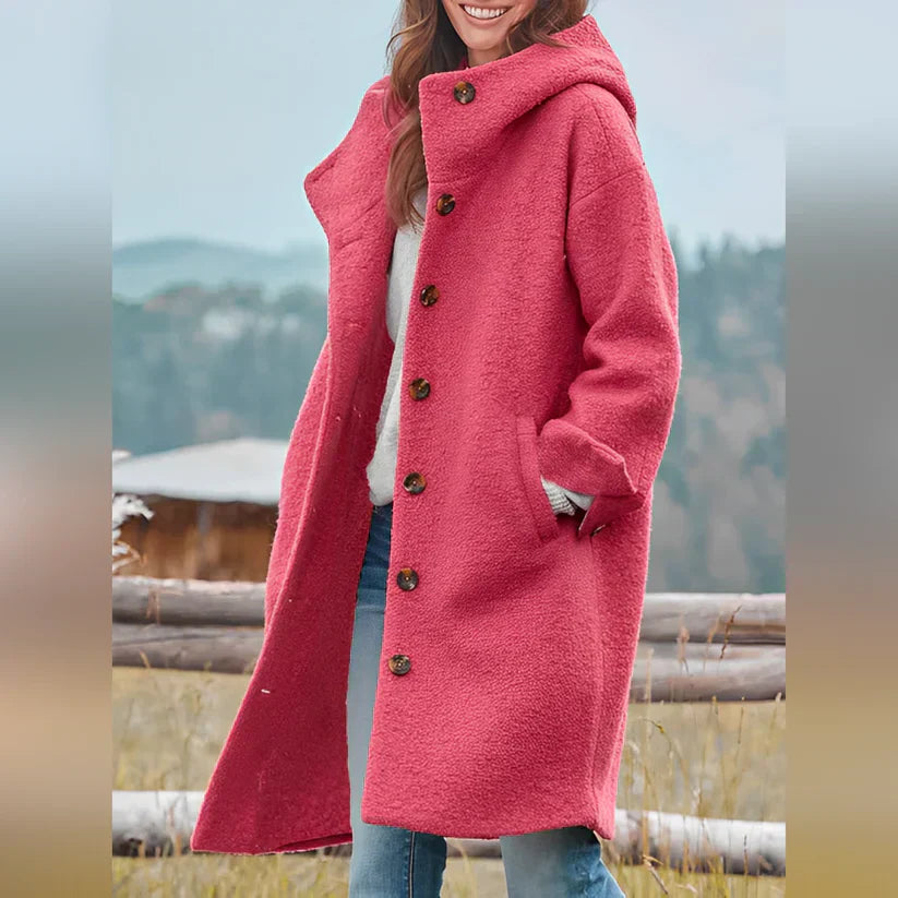 Manteau long à capuche pour femmes