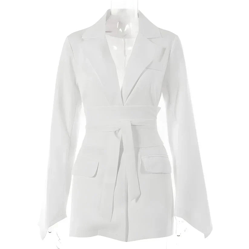 Blazer élégant avec ceinture pour femmes