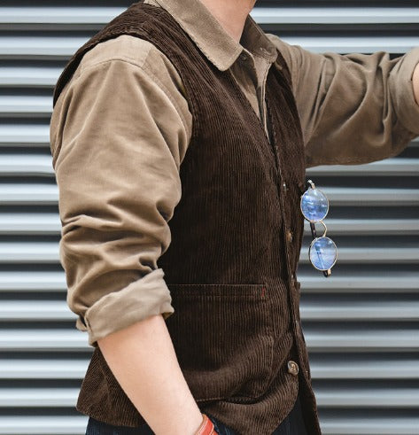 Gilet en Velours côtelé Sans Manche pour Hommes