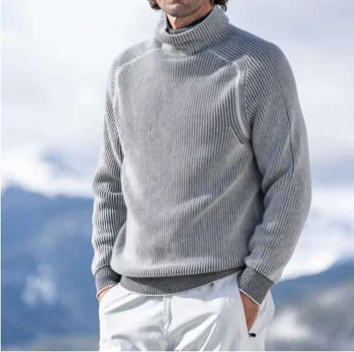 Pull Col Roulé Épais en Coton pour Hommes