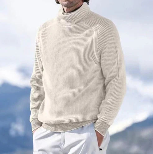 Pull Col Roulé Épais en Coton pour Hommes