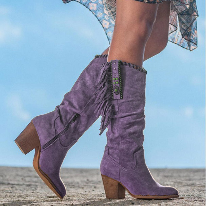 Bottes Chic en Simili Cuir pour Femmes