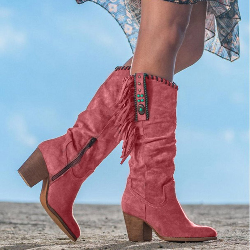 Bottes Chic en Simili Cuir pour Femmes