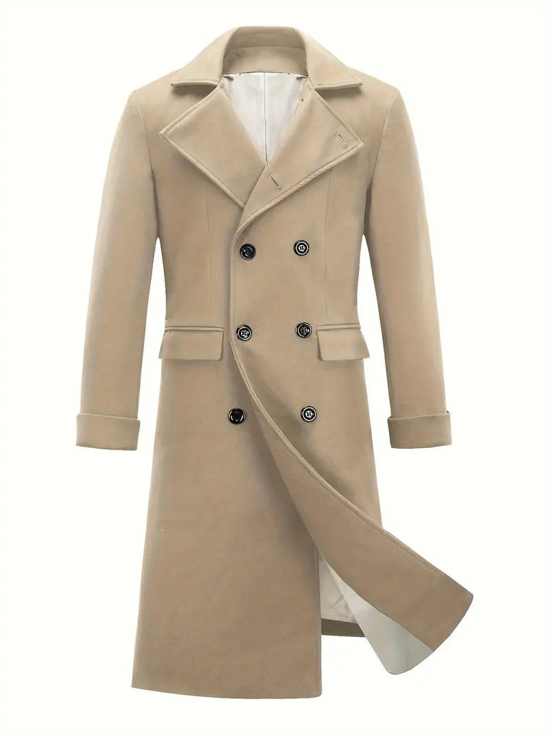 Trench-coat décontracté long pour hommes