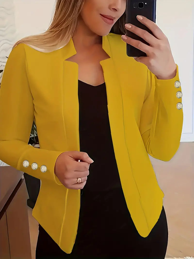 Blazer à manches longues ouvert pour femmes