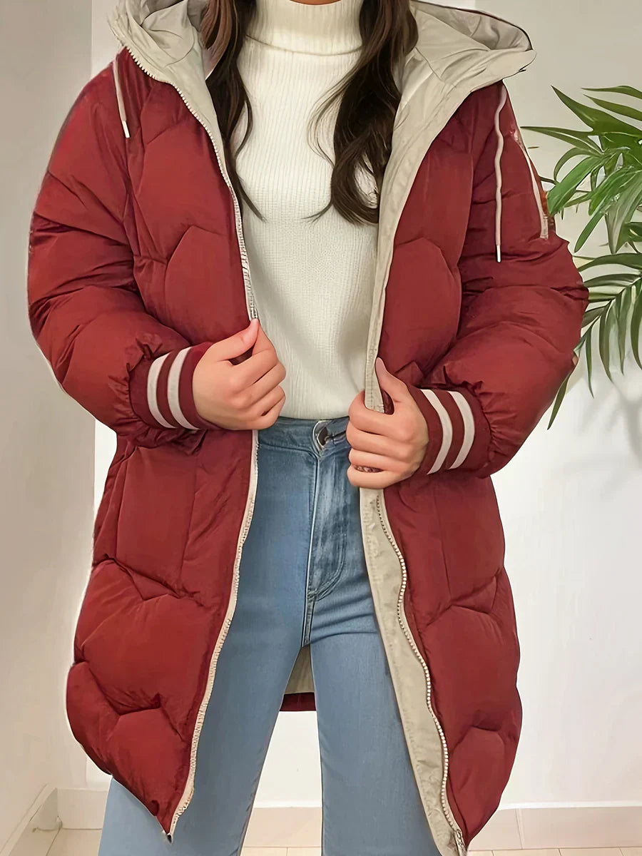 Manteau stylé avec capuche et zip pour femmes