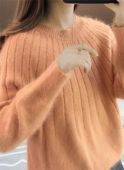 Pull Douillet à Manches Longues en Tricot pour Femmes