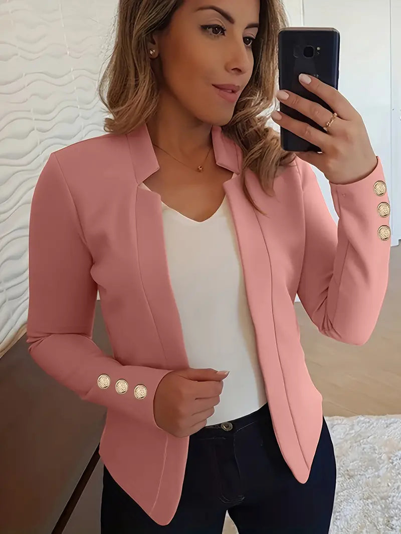 Blazer à manches longues ouvert pour femmes