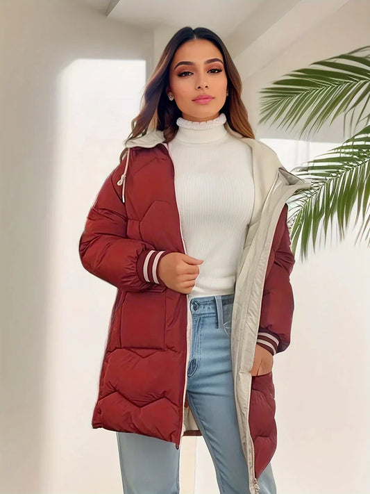 Manteau stylé avec capuche et zip pour femmes