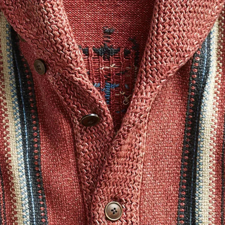 Cardigan jacquard vintage pour hommes