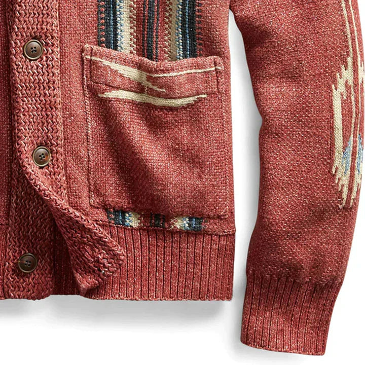 Cardigan jacquard vintage pour hommes