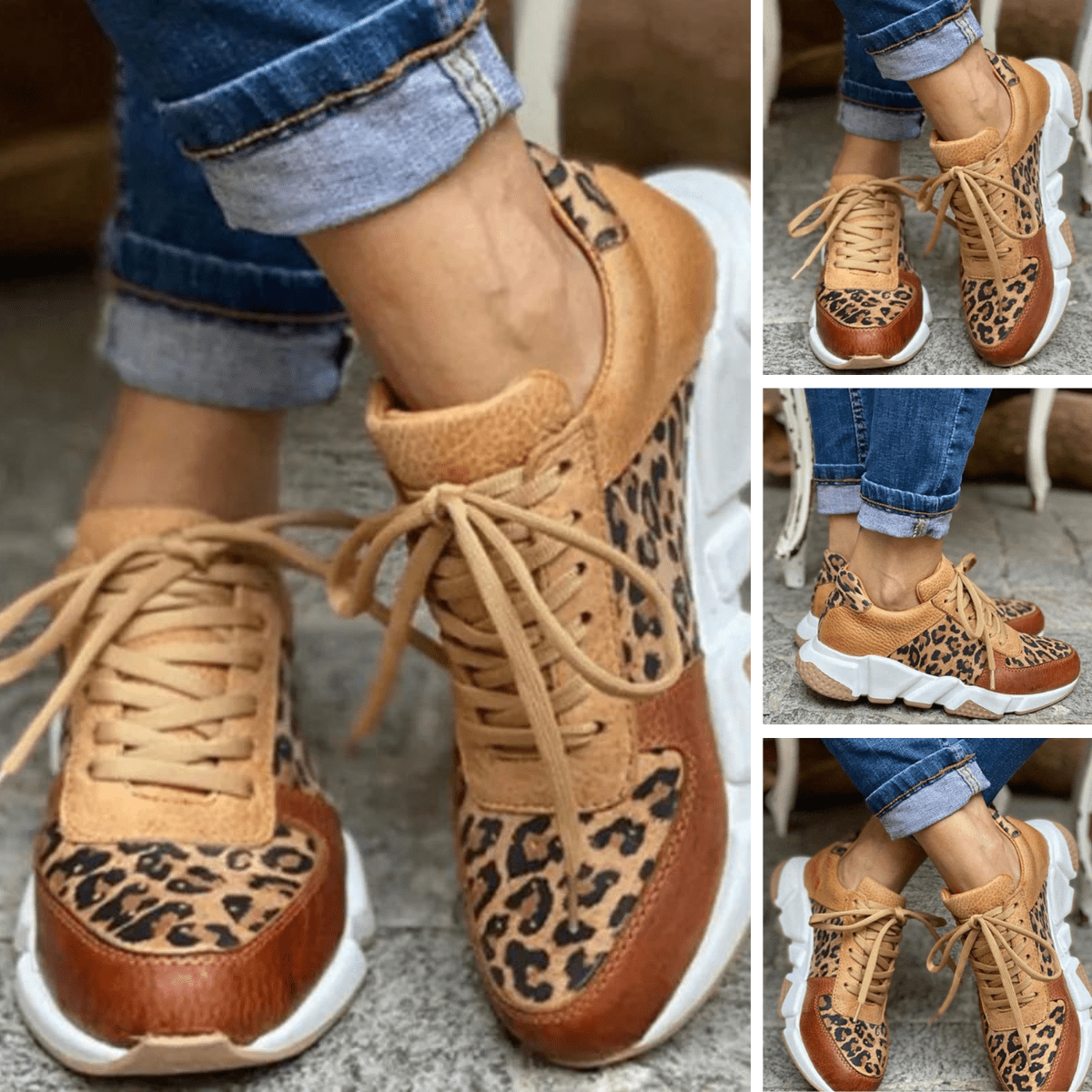 Baskets Décontractées Léopard pour Femmes - Marie Montel
