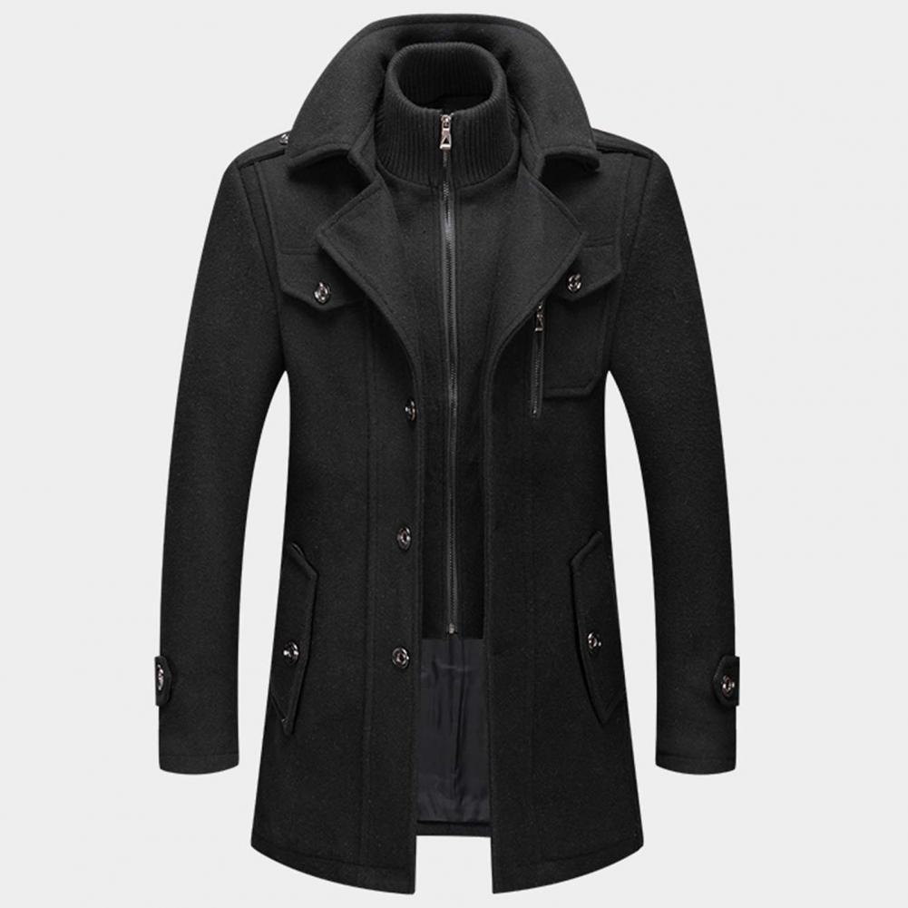 Élégant Manteau d'Hiver pour Hommes en Laine
