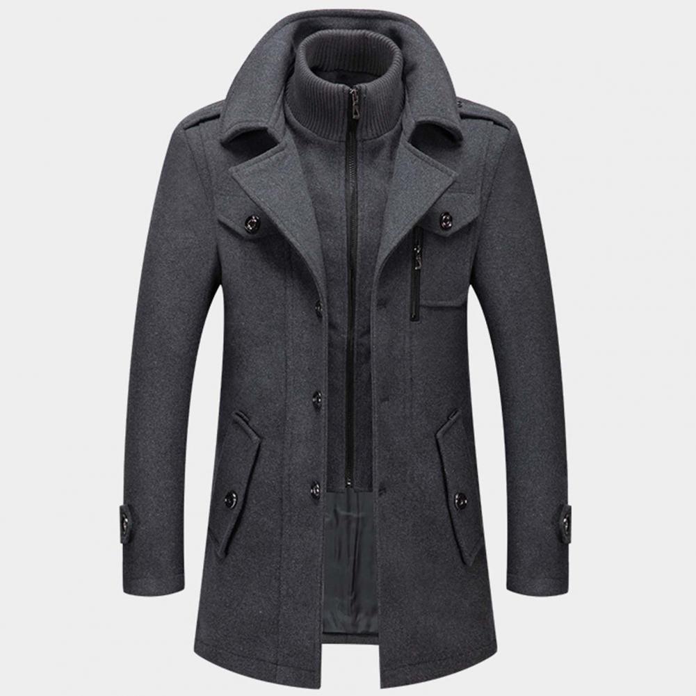 Élégant Manteau d'Hiver pour Hommes en Laine
