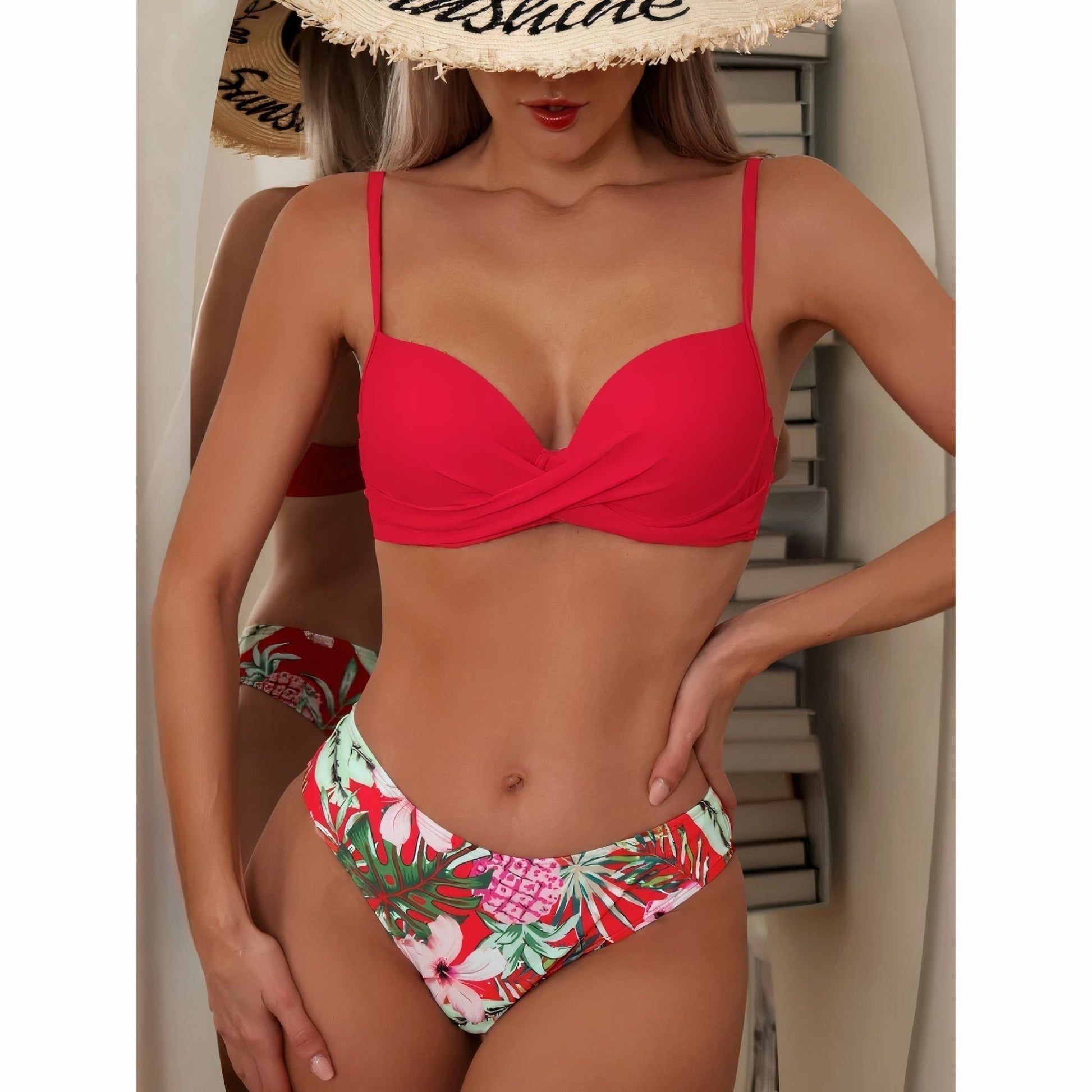 Bikini Élégant à Fleurs avec Kimono pour Femmes - Marie Montel