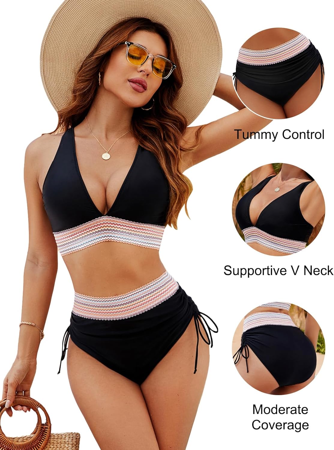 Bikini Femme à Taille Haute avec Contrôle du Ventre - Marie Montel