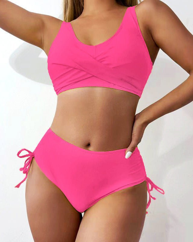 Bikini Uni Sportif avec Cordon de Serrage pour Femmes - Marie Montel