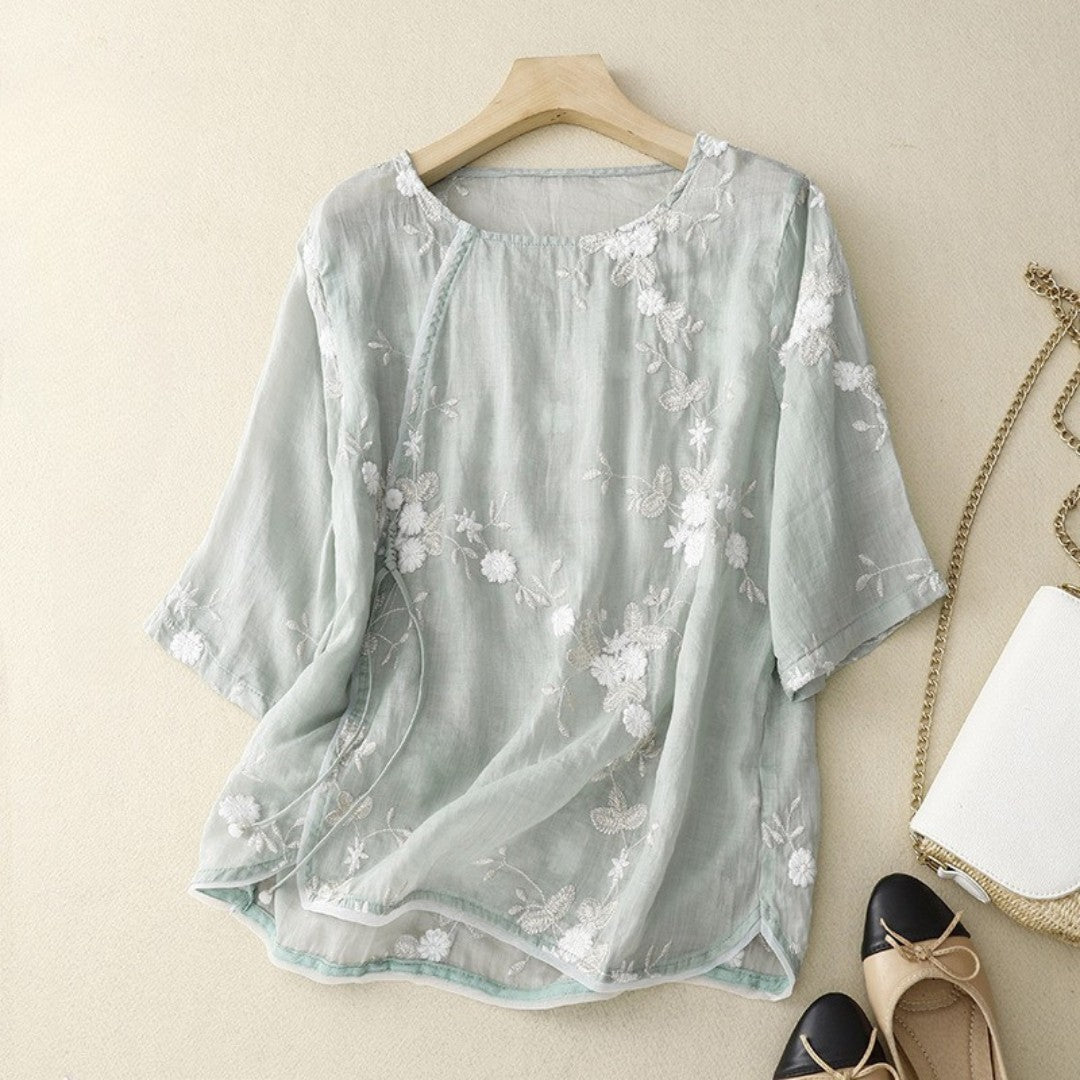 Blouse Brodée Chic pour Femmes - Marie Montel