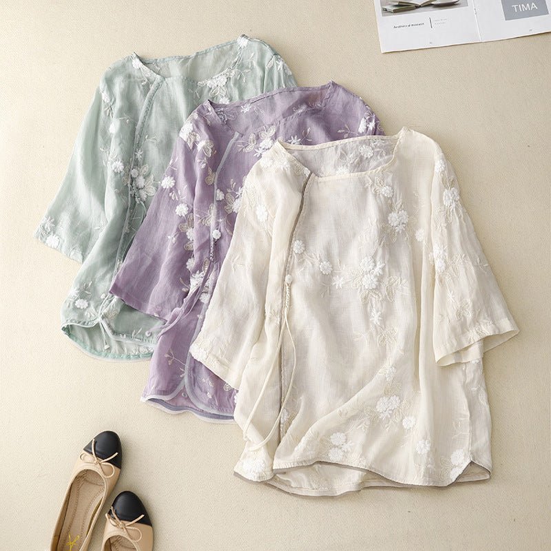 Blouse Brodée Chic pour Femmes - Marie Montel