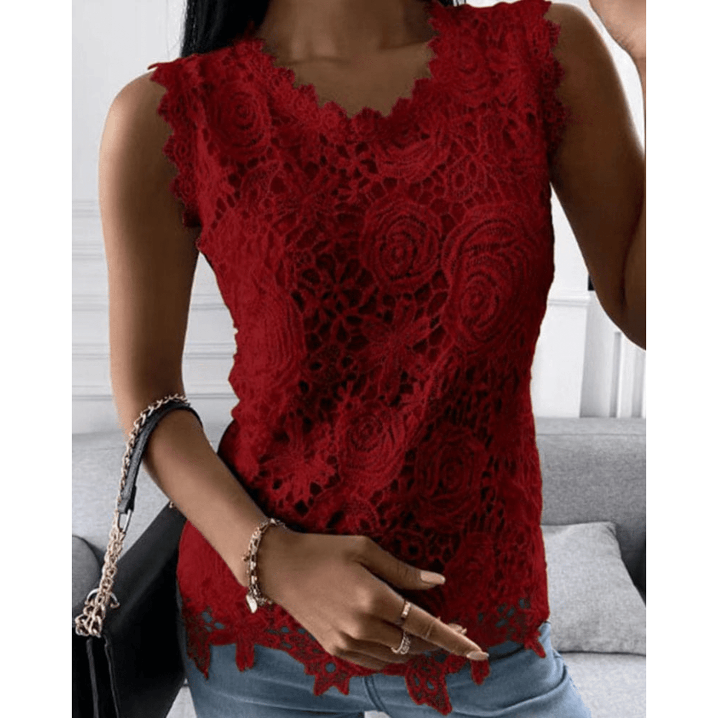 Blouse Chic à Détails en Dentelle pour Femmes - Marie Montel