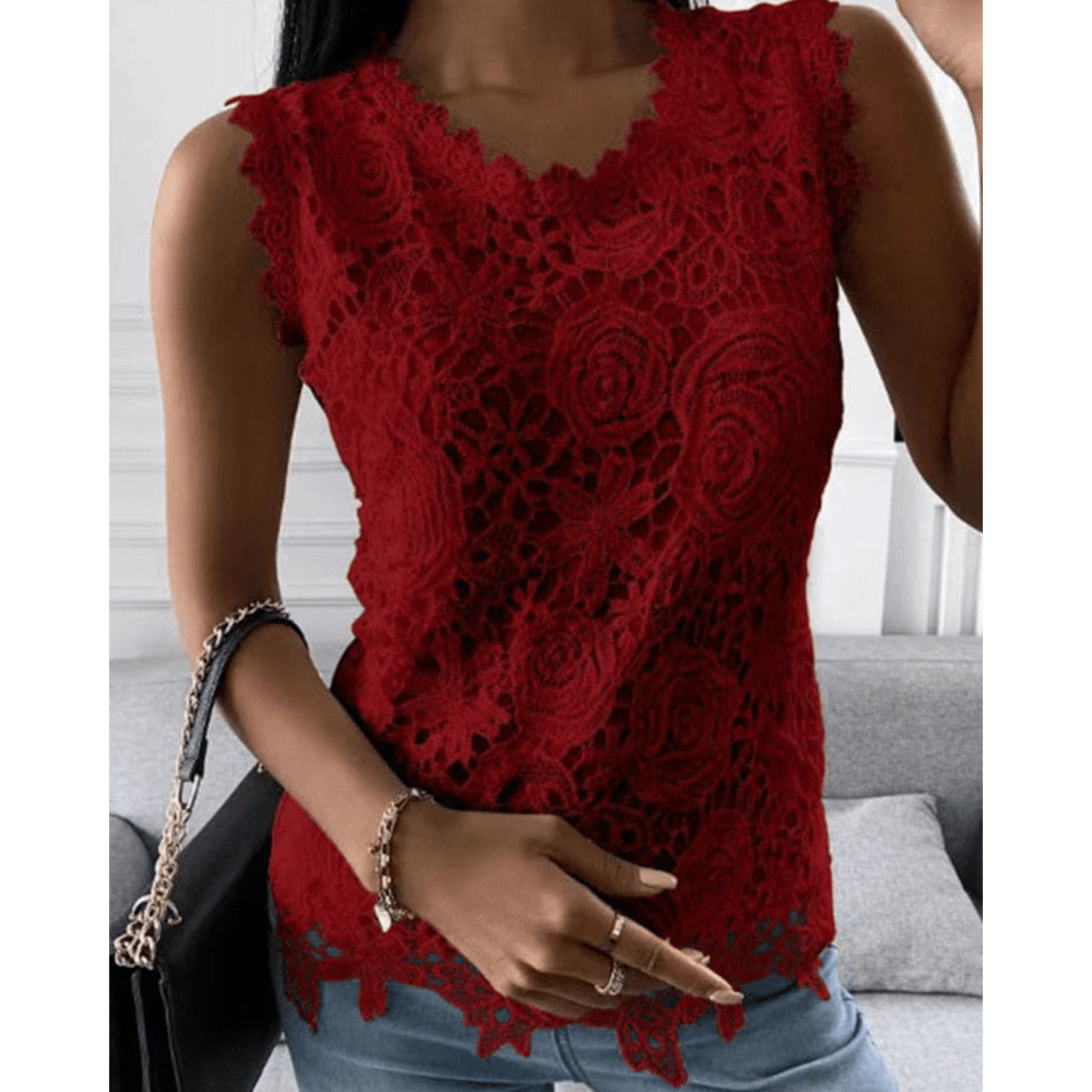 Blouse Chic à Détails en Dentelle pour Femmes - Marie Montel