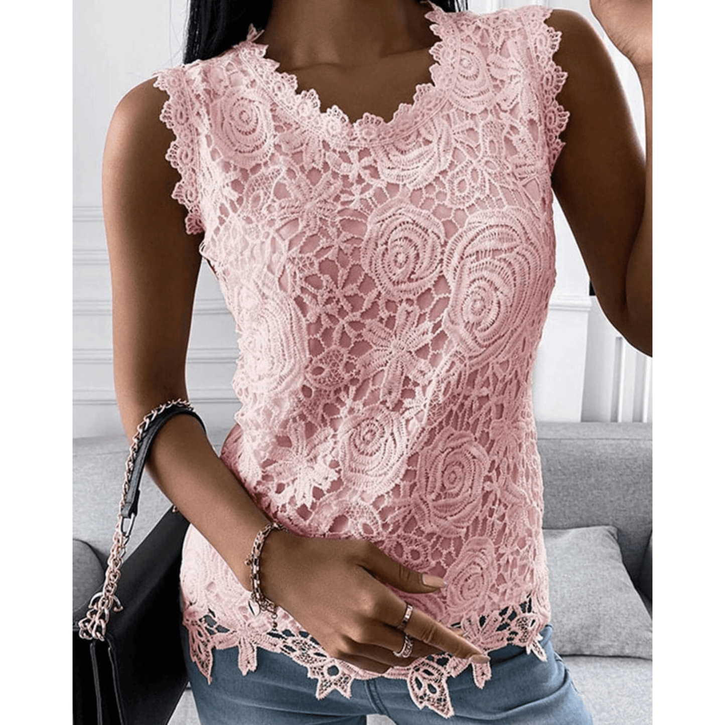Blouse Chic à Détails en Dentelle pour Femmes - Marie Montel